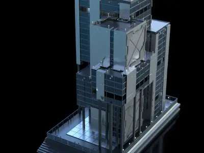 Futuristic Future Modern City Building Skyscraper 09 3D model