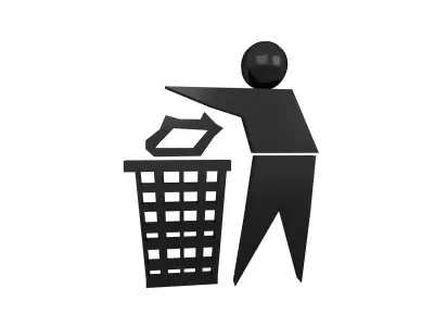 Recycle Symbols v7 012 Low-poly 3D model