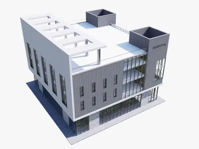 Hospital Low-poly 3D model