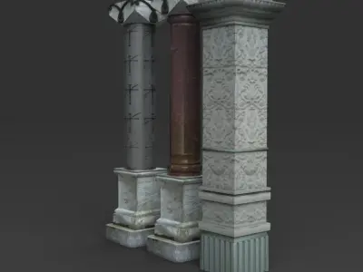 Columns Low-poly 3D model
