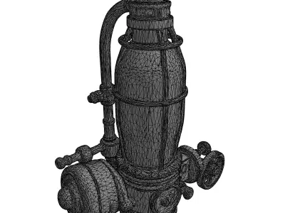 Steampunk Industrial Brass Edison Lamp Low-poly 3D model