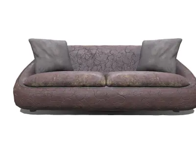 Old Worn Sofa Low-Poly PBR Low-poly 3D model