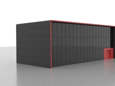 City Fire Station 7 Low-poly 3D model