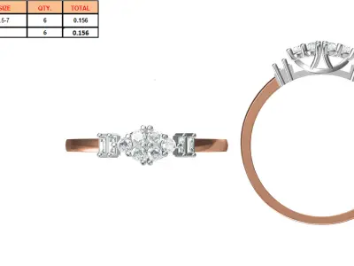 Light Weight Wedding Engagement Women Ring STL JCD Details 3D print model