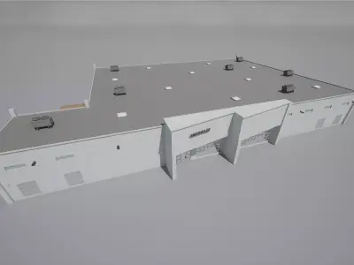 Modular Warehouse Low-poly 3D model