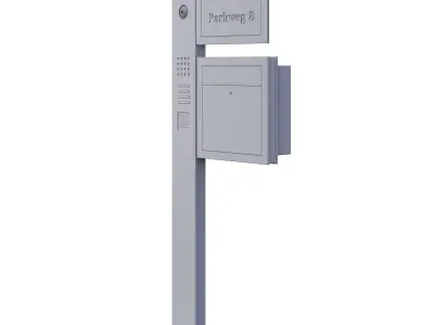 Modern mailbox with editable address 3D model