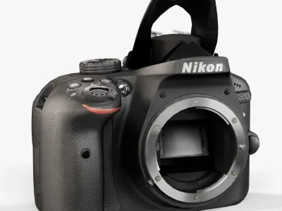 Nikon D3300 Body DSLR camera Low-poly 3D model