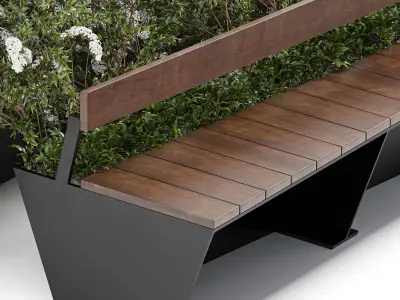 Street Furniture Zano Penrose Bench01 Free 3D model