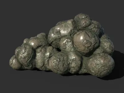 Low poly Scifi Cave Rock 190114 Low-poly 3D model