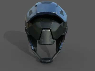 Helmet scifi ver 19 Low-poly 3D model