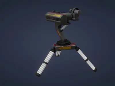 Sci-Fi Turret - Low Poly - Game Ready - PBR Low-poly 3D model purchase