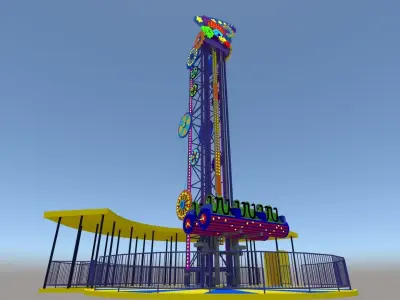 Jump Frog Drop Tower 3D model