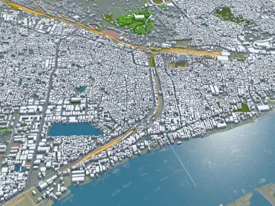 Chittagong Bangladesh 30km Low-poly 3D model