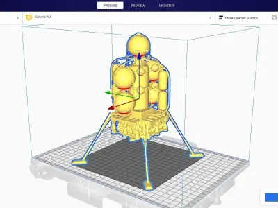 Lander 1950 Moonlander for 3D Print 3D print model
