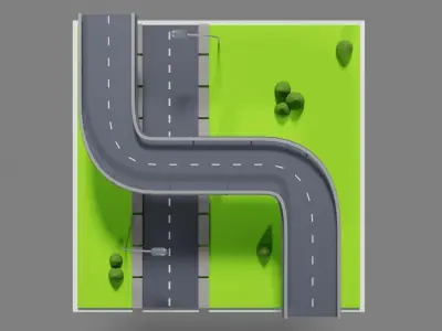 Stylized Isometric Bridge  3D model