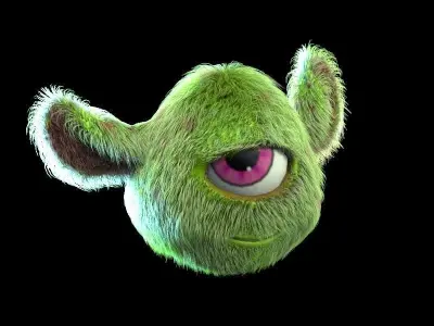 little cartoon alien Low-poly 3D model