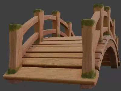 wooden bridge 3d model 3D model