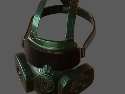 Gas mask helmet 3d model scifi Low-poly  Low-poly 3D model 370