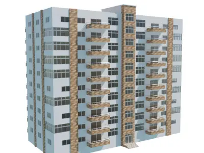 Residential Building with internal 2 3D model