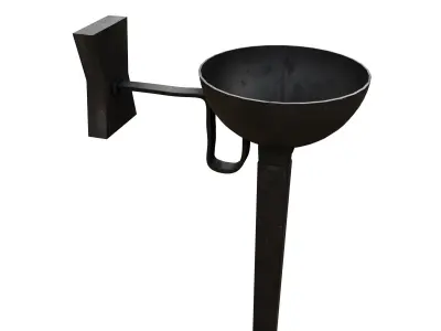 Medieval Torch Low-poly 3D model 19