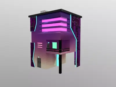 Cyberpunk City - Building 9 Low-poly 3D model