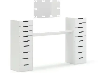 Salon Mirror with Cabinets 3D model