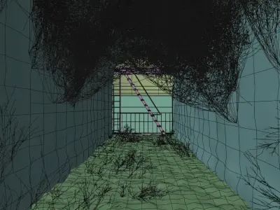 Abandoned Tunnel Road Low-poly 3D model