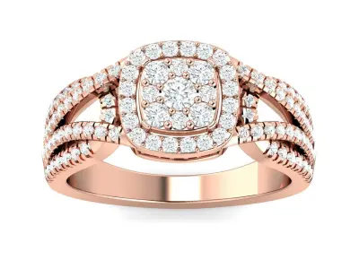 SWAZ06LR engagement ring in rose gold with diamonds 3D print model