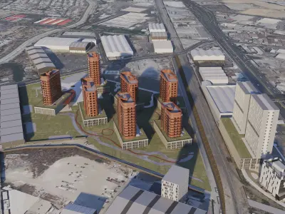 City with buildings scene 3D model