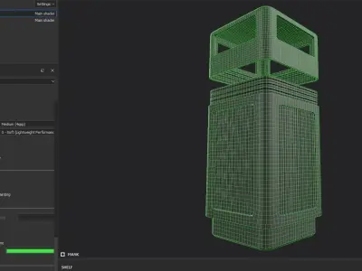 Trashcan m1 Low-poly 3D model
