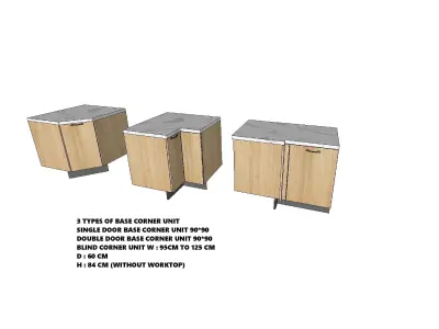 KITCHEN CABINET WITH ALL TYPES AND DIMENSIONS 3D model