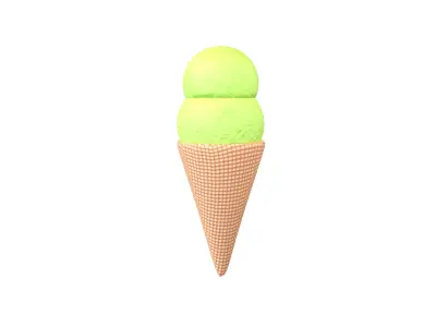 Ice Cream Cone v3 007 Low-poly 3D model