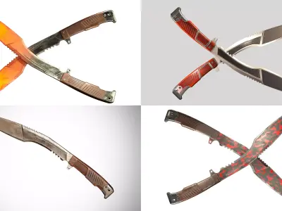Kukri Knife Collection 3D Model Pack