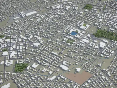 Lafayette - Louisiana Low-poly 3D model