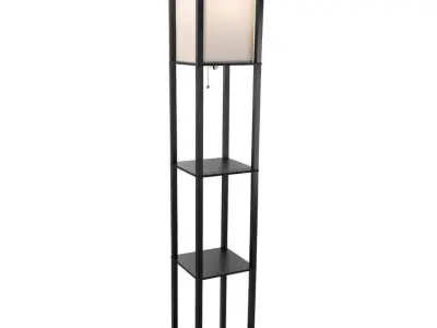 Edmundson Wood Column Floor Lamp - 2 Colour 3D model