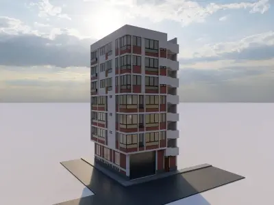 Building Model Design  Low-poly 3D model