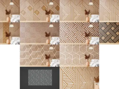 Wall wood seamless Set2 V101-V30 for your interior 3D Model Pack