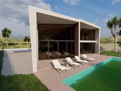 Casa Scene-villa-modern house 3D model