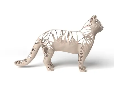 Cat Dust Voronoi Low-poly 3D model