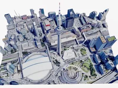 The CN Tower  Low-poly 3D model