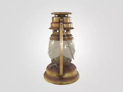Vintage Oil Lantern - PBR Game Ready 3D Prop Low-poly 3D model