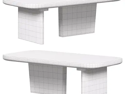 Wood coffee table by Homary 3D model