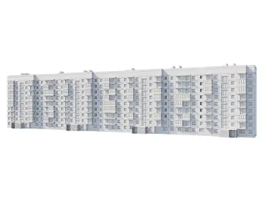 nine-storey house built by the ussr Low-poly 3D model