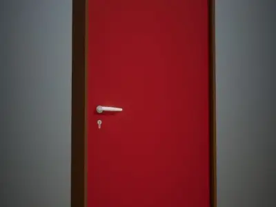 Low poly red door Low-poly 3D model