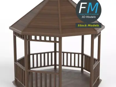 Kiosk pavilion gazebo 3D model