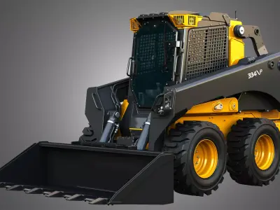 334 P-Tier Skid Steer Loader with Forestry Package - Bucket 3D model