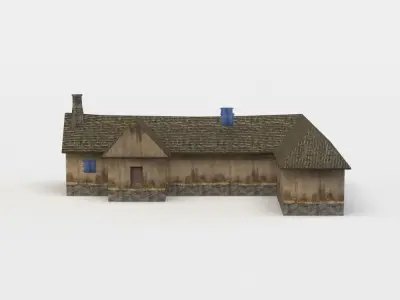 House wooden Low-poly 3D model