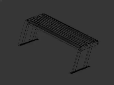 Minimalist Outdoor Bench Design 3D model