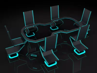 Sci Fi  Office Furniture 3D model