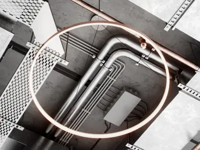 Industrial ceiling 8 3D model